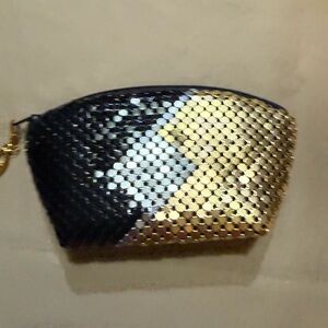 Vintage Y & S Black, Silver and Gold Sequin Clutch with Zipper